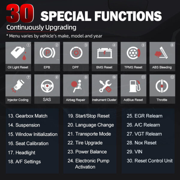 XTOOL IP608 Full OBD2 Car All System Diagnostic Tool Scanner BMS Oil DPF Reset - Image 3