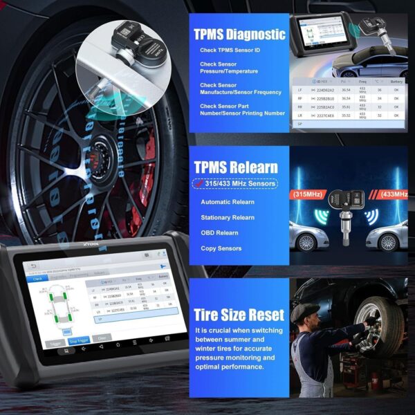 XTOOL IP819TP Car TPMS Relearn Full Diagnostic Scanner TS100 Programming Tool - Image 4