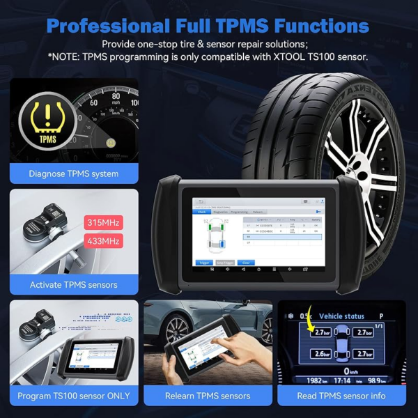 XTOOL IP819TP Car TPMS Relearn Full Diagnostic Scanner TS100 Programming Tool - Image 3