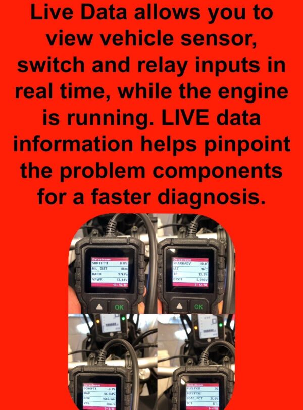 Yamaha MT-125 YZF 125 FI,2017-onwards OBD2 fault code scanner diagnostic tool - Image 3