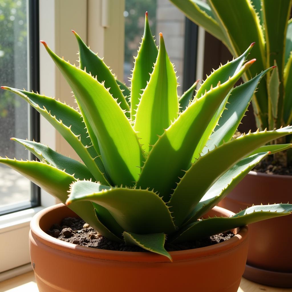 Yucca Plant Basking in Bright Sunlight